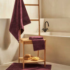Σετ πετσέτες και χαλάκι μπάνιου homelovers organic 40X66+68X137+50X70 / Purple
